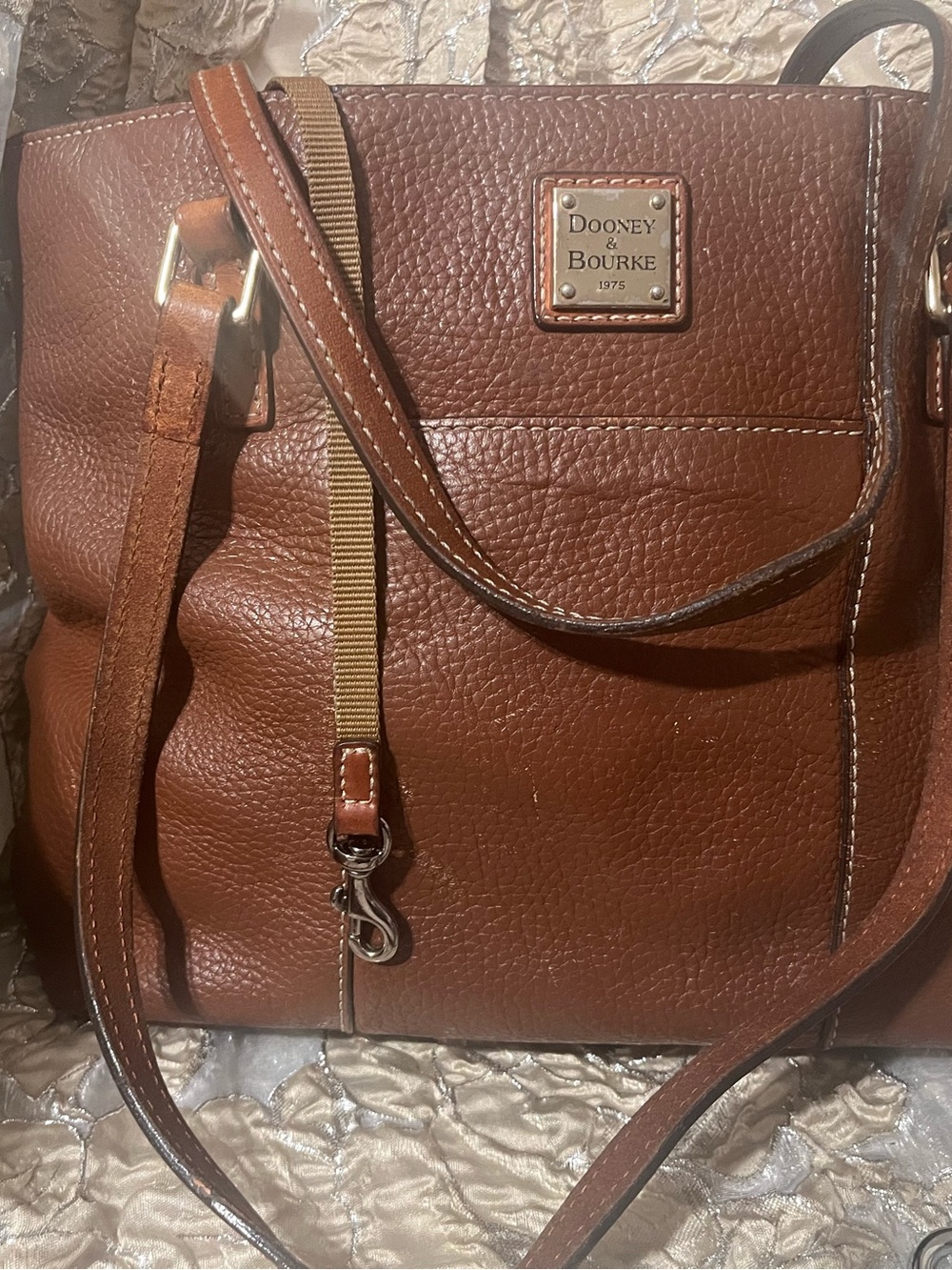 Dooney & Bourke Brown Pebbled Leather Shoulder Bag